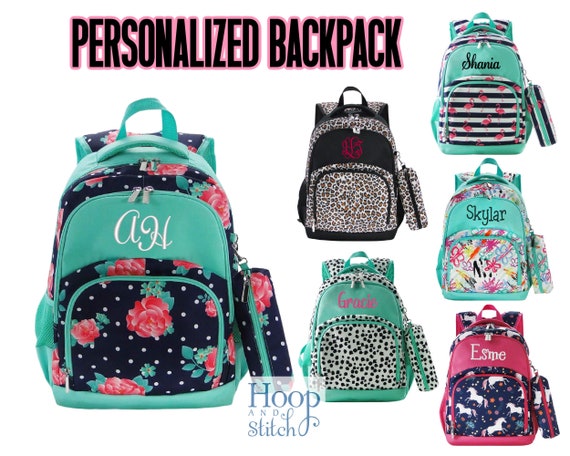 Kids Personalized Backpack Monogram Backpack Girls School - Etsy
