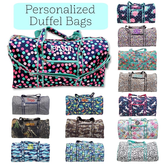 Kids Duffel Bag with Monogram, Personalized Duffel Bag, Monogram Duffle Bag, Boys Duffel Bag, Floral Duffel, Camo Duffel, Leopard Duffel
