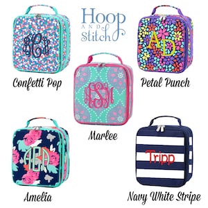 Personalized Lunch Bag, Viv & Lou® Lunch Bag, Monogram Lunch Bag, Stripe, Dani, , Lottie Dot, Shoreline, Lila Floral, Amelia, Marlee image 2