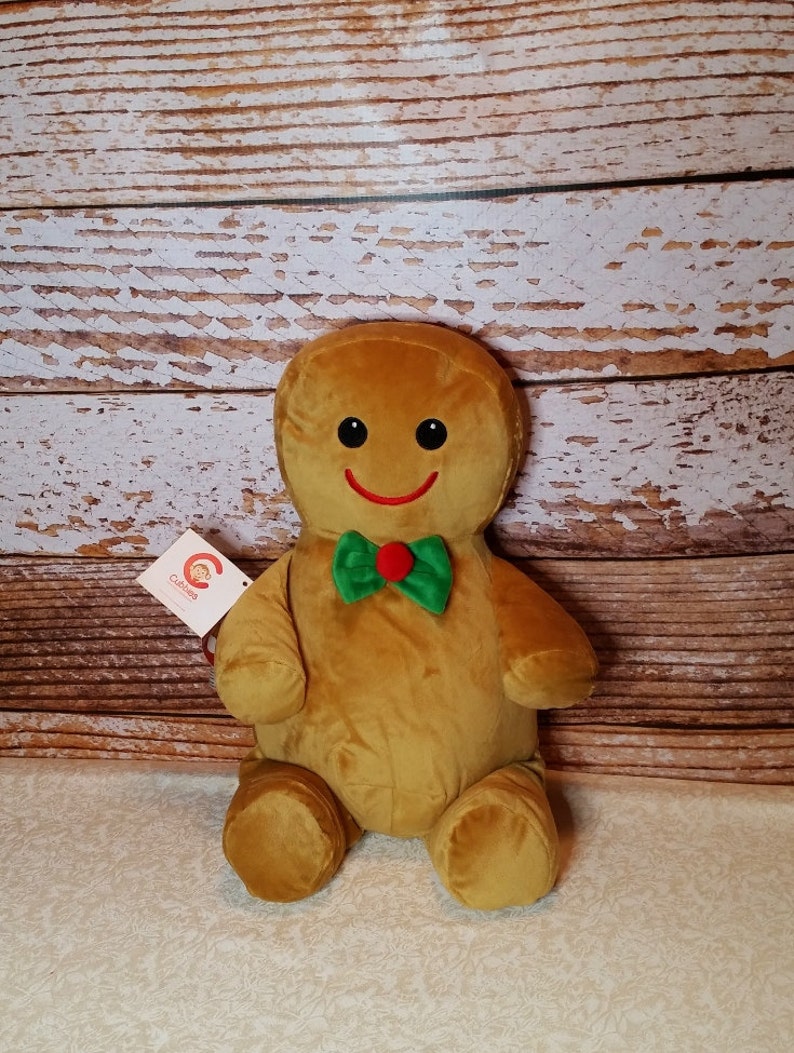 Bowtie Gingerbread Man Cubbie Personalized Plush Animal | Etsy