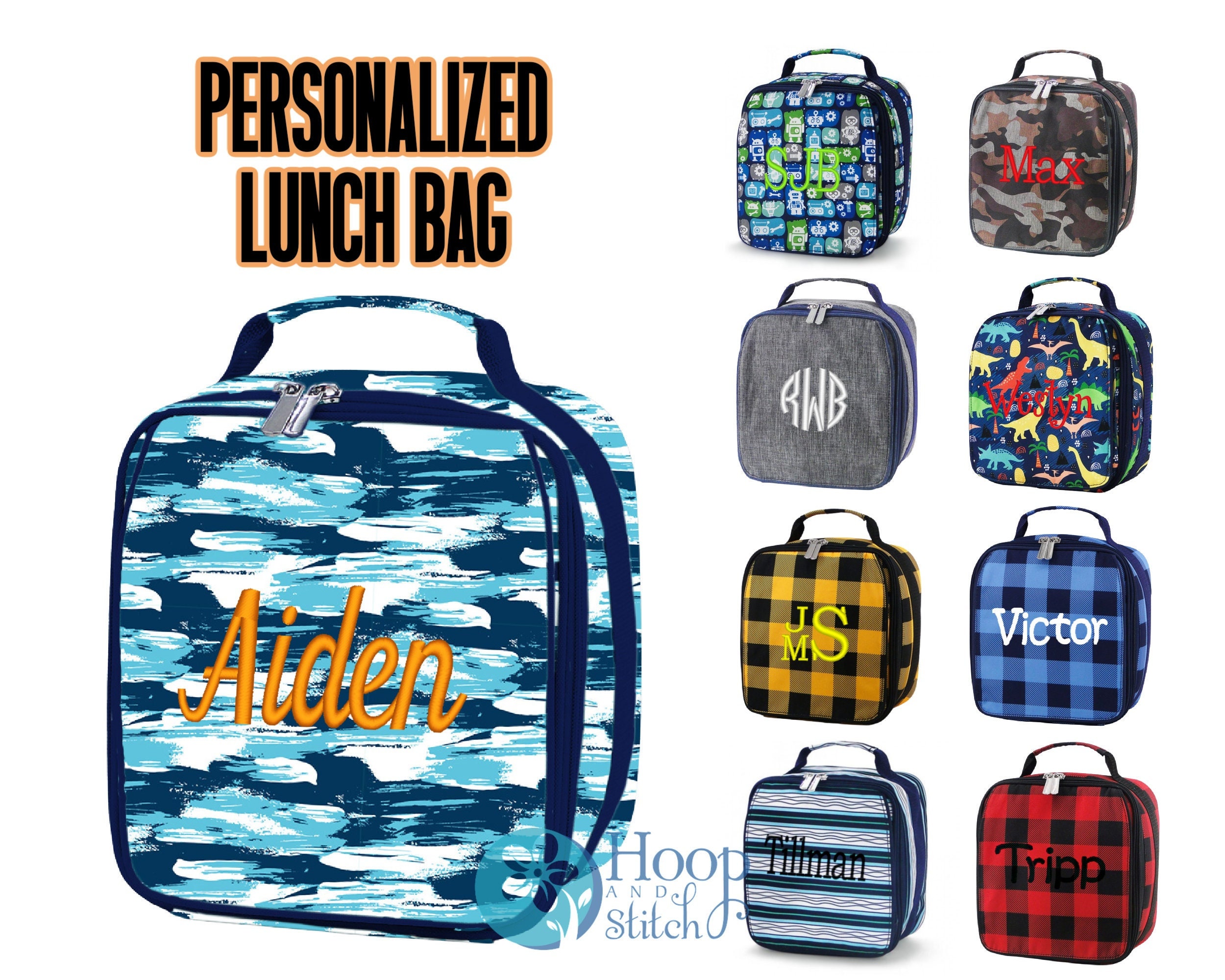 Personalized Boys Lunch Bag, Viv & Lou® Lunch Bag, Monogram Lunch Bag, Boys Lunch  Bag, Personalized Lunch Bag, Gator Lunch Bag, Flight Lunch 