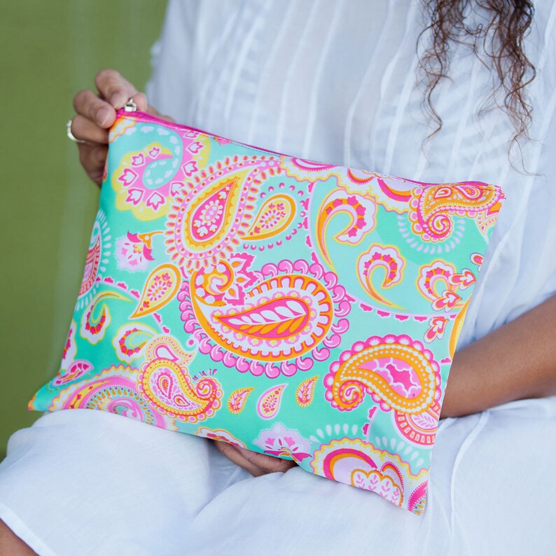Monogram Zip Pouch Poppy Zip Pouch Floral Beach Bag Monogram Zip Pouch Beach Zip Tote Bathing Suit Bag