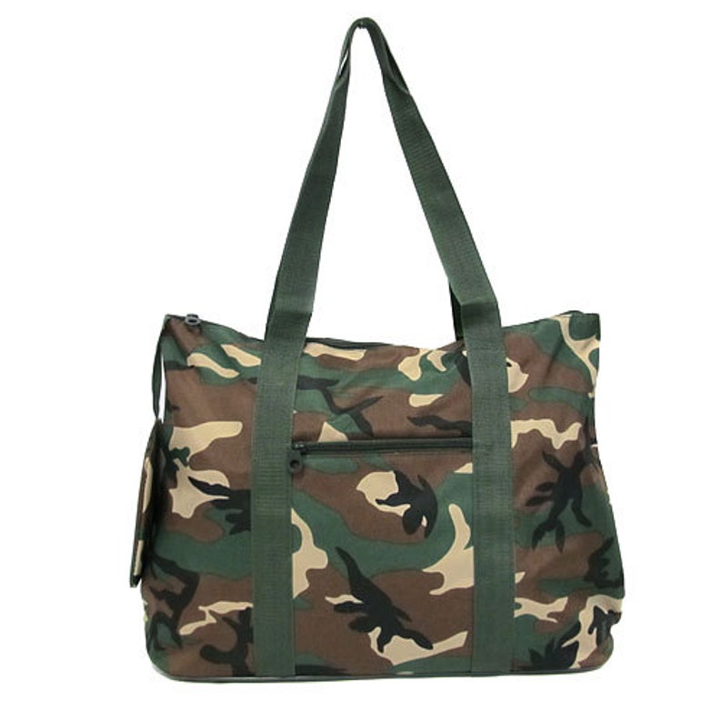 Camo Green and Camo With Hot Pink Zipper Tote Bag With - Etsy