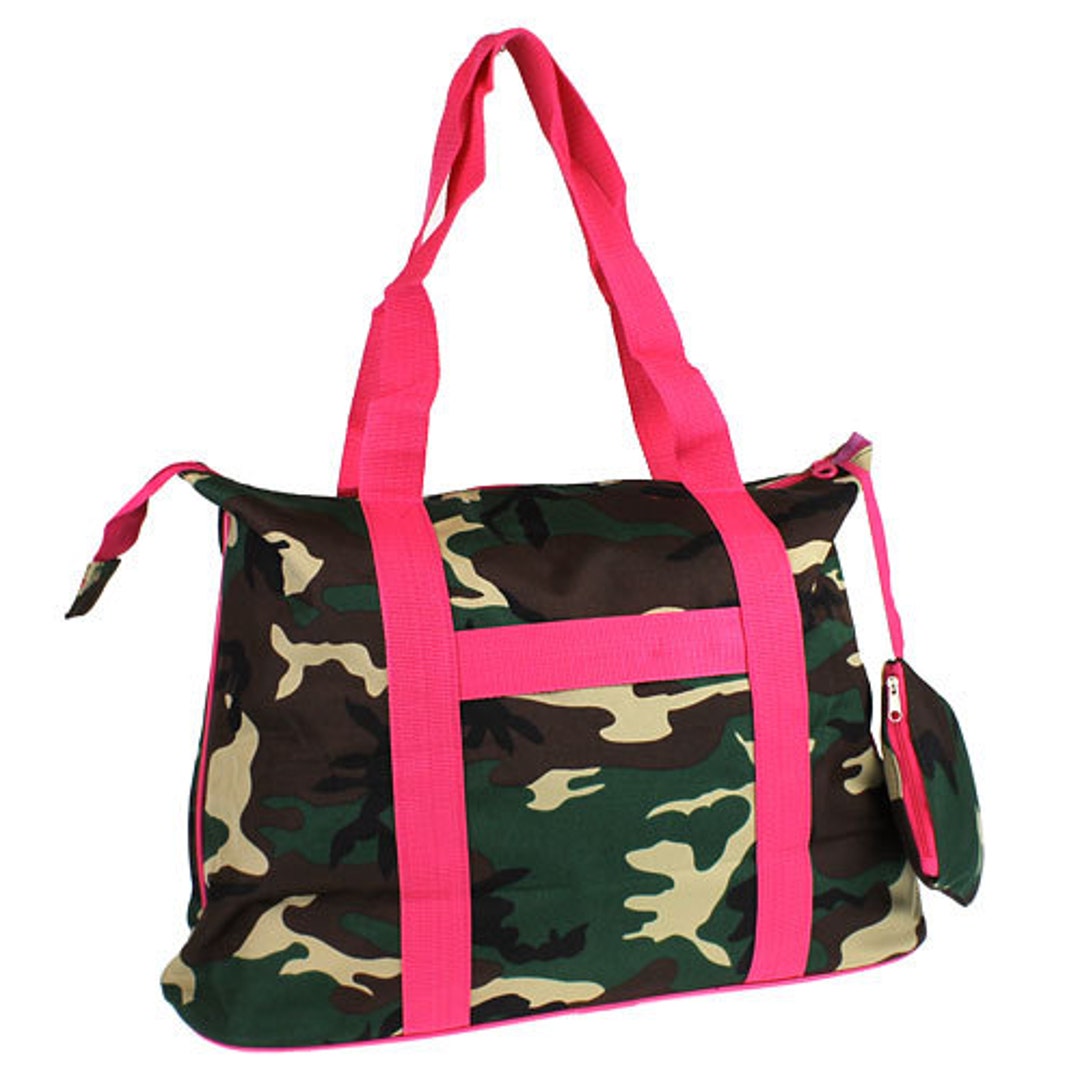 Camo Green and Camo With Hot Pink Zipper Tote Bag With Matching Coin ...