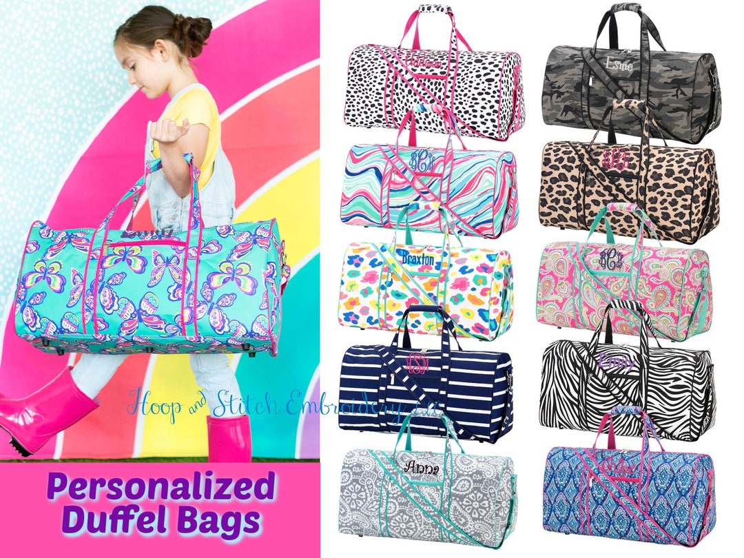 Duffle Gym Bag Girls Dance Bag Overnight Weekend Bag Kids Unicorn Sports Travel Gymnastics Little Bags with Shoe Compartment & Wet Pocket