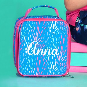 Personalized Lunch Bag, Viv & Lou® Lunch Bag, Monogram Lunch Bag, Stripe, Dani, , Lottie Dot, Shoreline, Lila Floral, Amelia, Marlee Sparktacular