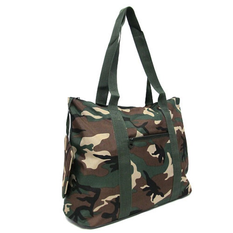 Camo Green and Camo With Hot Pink Zipper Tote Bag With - Etsy