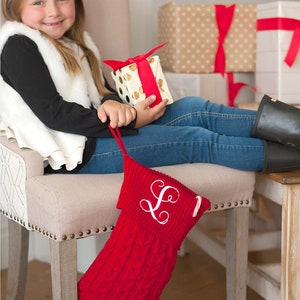 Knit Stocking Cable Knit Monogram Stocking Monogram Christmas