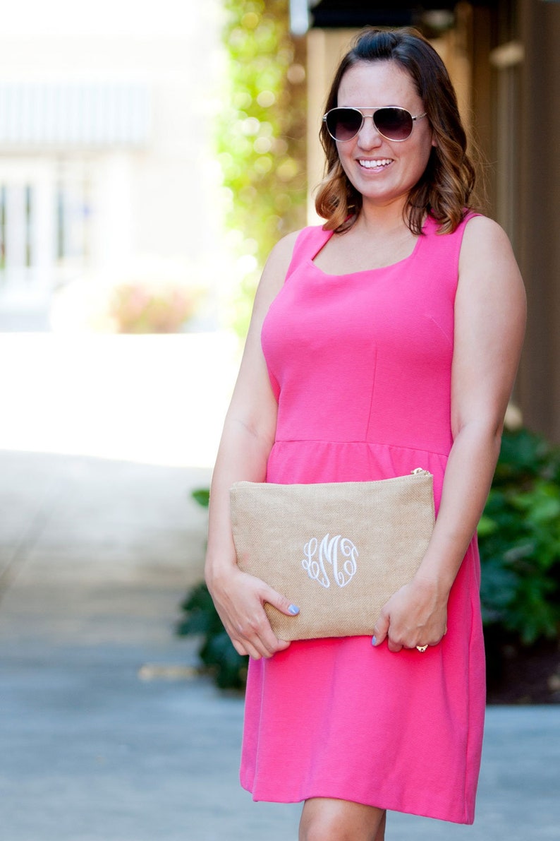 Monogram Zip Pouch Poppy Zip Pouch Floral Beach Bag Monogram Zip Pouch Beach Zip Tote Bathing Suit Bag