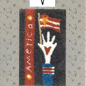 FLAG IN HAND Punch Needle Pattern by Pieces from my Heart