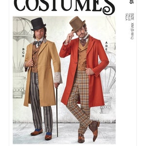 VICTORIAN GENTLEMAN, Coat, Vest, Pants, Costume Sewing Pattern by McCall's M8185, Size S-XXXL, New Uncut