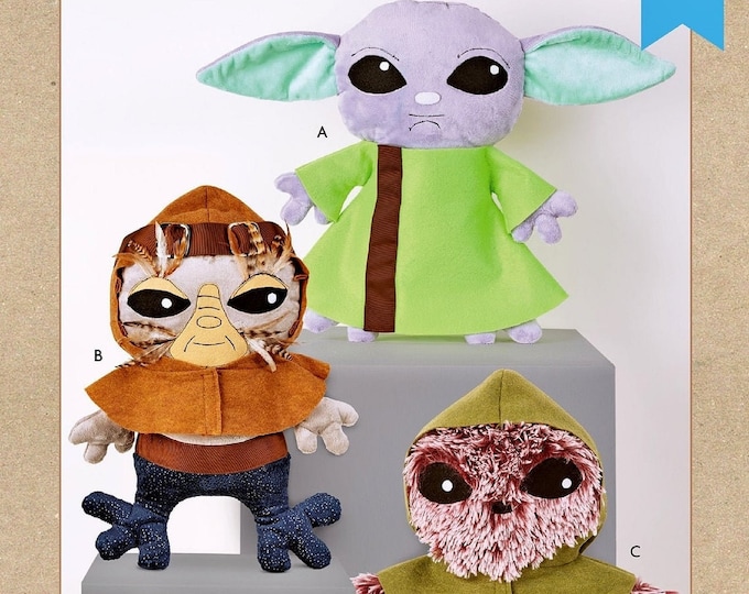 PLUSH ALIENS, in the Style of Star Wars Baby Yoda, Sewing Pattern by