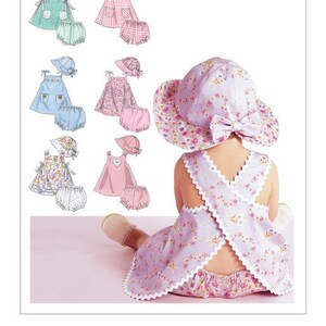 DARLING BABY GIRL,  A-Line Dresses, Panties and Hat Pattern by McCall&#39;s 6303