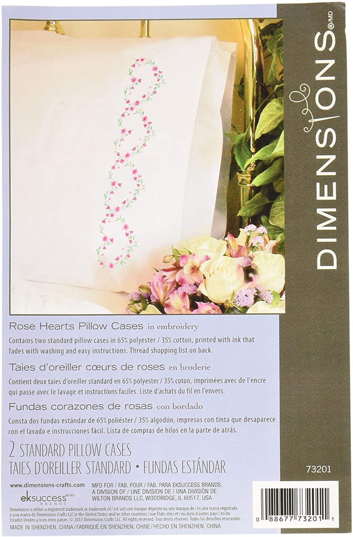 ROSE HEARTS Pillowcase 2 Stamped Pillowcases to Embroider by Etsy