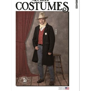 Men’s Western Costume, in the style of Yellowstone, Sewing Pattern, McCall&#39;s M8400, Size 34-42, 44-52