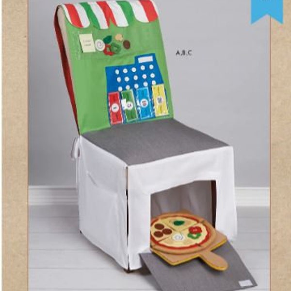 CREATIVE PLAY Pizza Shop Chair Cover & Accessories/Chair Cover Sewing Pattern by kwik sew 4316/10686