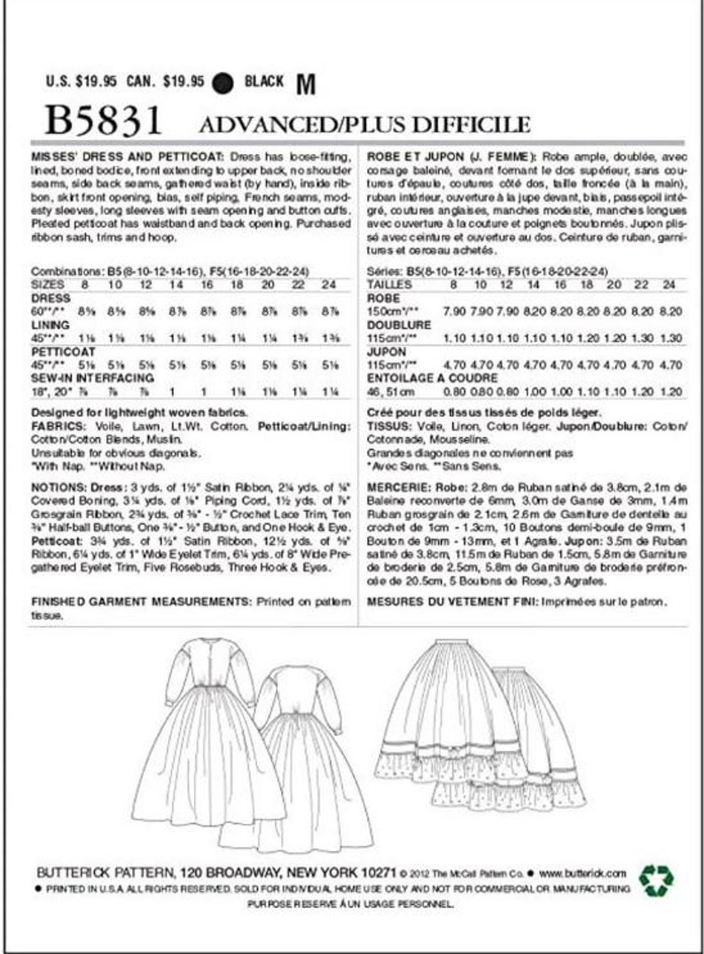 STYLISH TOPS, Sewing Pattern, Butterick B6734, Misses