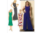 Misses’ Dress and Jumpsuit, Easy Sewing Pattern, Butterick B6130, Size 6-14, 14-24, New Uncut
