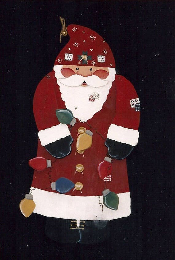 Door Hanger Decorative Tole Pattern New 2022 Christmas Santa Festive Santa Door Hanger Tole Paint Pattern | Etsy