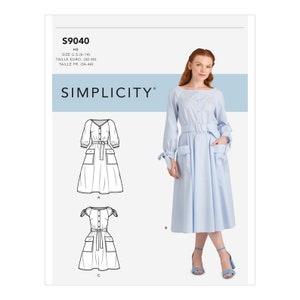 Dresses With Neckline, Sleeve & Length Variations, Sewing Pattern by Simplicity S9040, Size 6-14