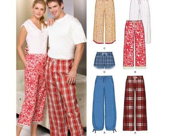 Ladies&#39;, Men&#39;s, & Teens&#39; Lounge/Pajama Pants, Shorts, Sewing Pattern, New Look N6859, Size XS-XS, New Uncuut