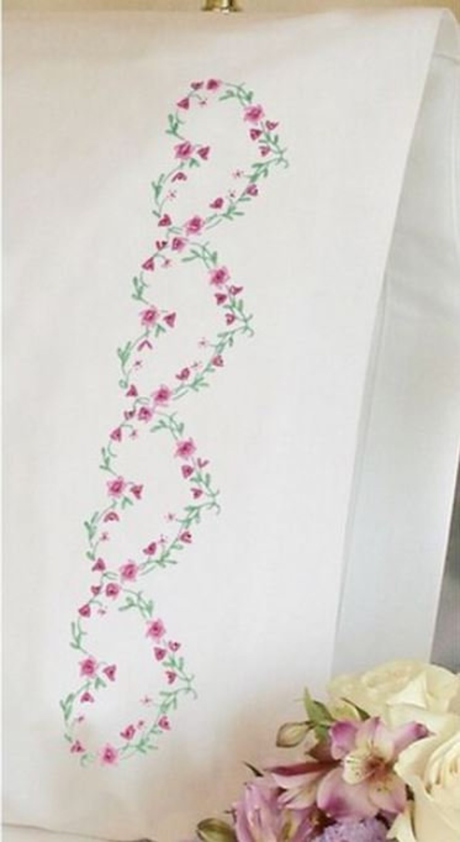 ROSE HEARTS Pillowcase 2 Stamped Pillowcases to Embroider by Etsy