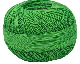 Lizbeth Tatting Thread, KELLY GREEN MEDIUM, #20-712, Size 20