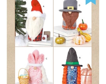 HOLIDAY GNOMES, Santa, Easter Bunny, Halloween, Sewing Pattern by Kwik Sew K4322