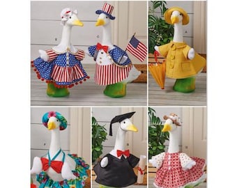 Spring and Summer Clothes for Porch Goose, and Lawn Geese Simplicity Sewing Pattern S3158