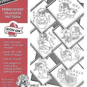 Aunt Martha&#39;s #4015 Adorable Puppy, Hot Iron On, Embroidery Transfer