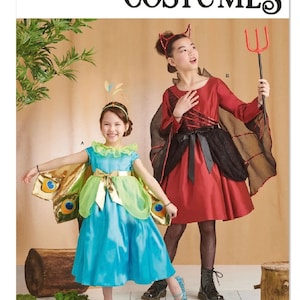 May include: Simplicity Costumes sewing pattern for children's costumes. The pattern includes instructions for making a peacock costume and a devil costume. The pattern number is S9841.