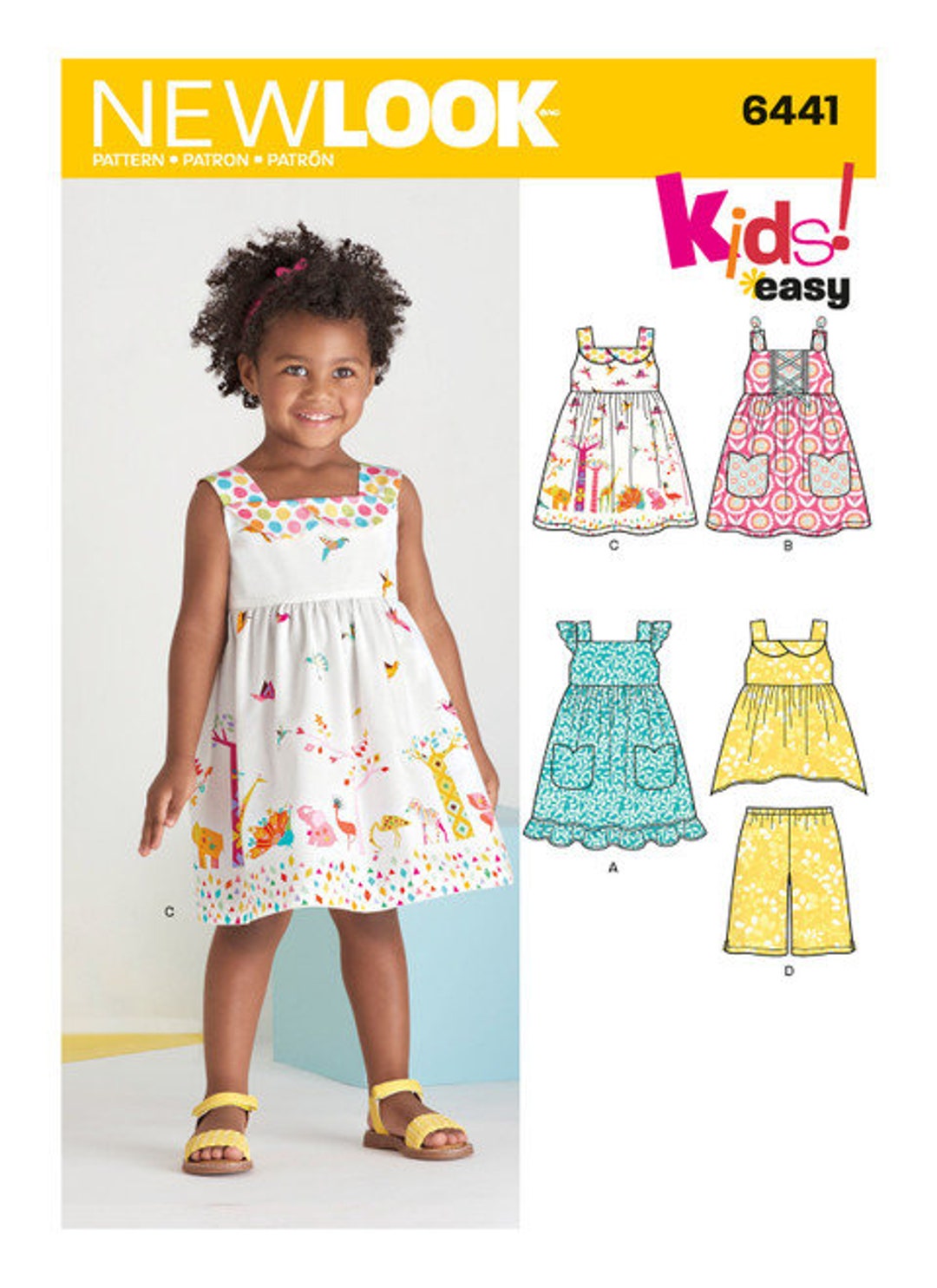 CUTE Toddlers' Dresses, Top and Cropped Pants, New Look 6441, Kids Easy ...