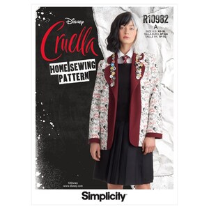 CRUELLA Costume/Cosplay, Disney  Sewing Pattern by Simplicity Pattern 9342, Size xs-xl