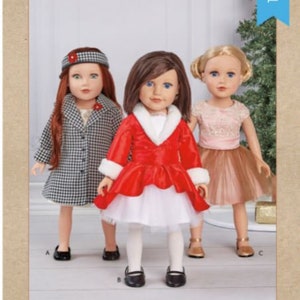 18&quot; Dressy Doll Clothes, Dresses, Coat,  Sewing Pattern by Kwik Sew K4311