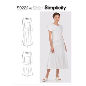 Knit Dress In Two Lengths, Sewing Pattern by Simplicity S9222, Size 16-24