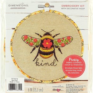 BEE KIND, Embroidery Kit, Dimensions, New in Package