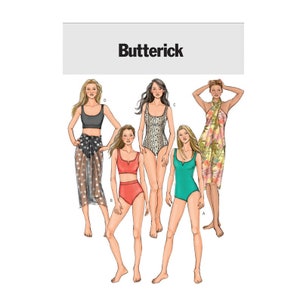 Swimsuit, Bikini and Wrap, Sewing Pattern, Butterick B4526, Size 6-12, and 14-20