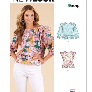 Misses' Pullover TOPS, Easy Sewing Pattern, New Look N6732, Size 6-18