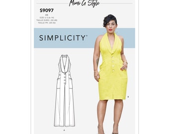 Simplicity S9097 Misses'  HALTER DRESS &JUMPSUIT,  By Mimi G Style, Size 6-14 and 16-24