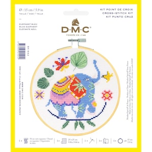 Blue Elephant, DMC Counted Cross Stitch Kit