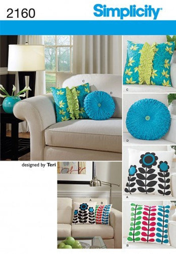 Decorative Throw Pillows Sewing Pattern Simplicity 2160 Etsy