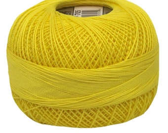 Lizbeth Tatting Thread, BRIGHT YELLOW, color #20-705, Size 20