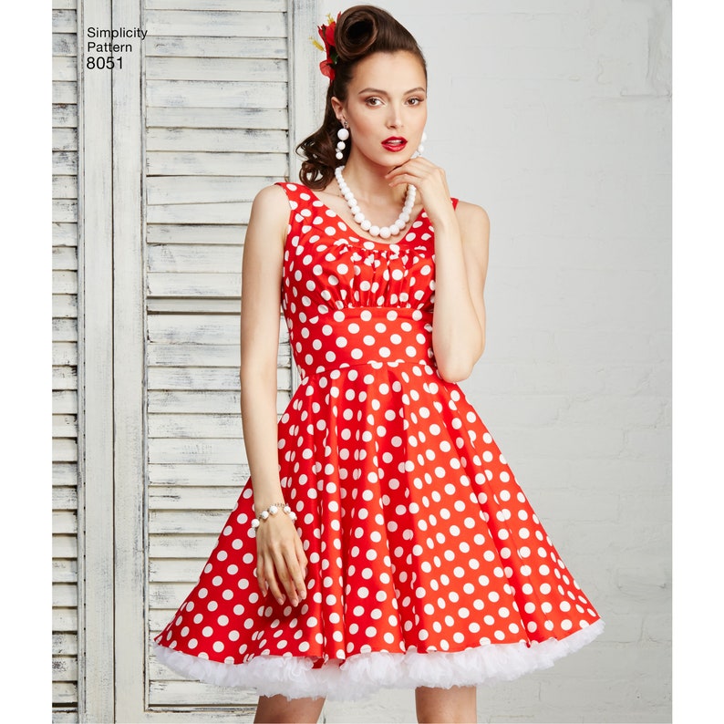 ROCKABILLY DRESS Sewing Pattern by Simplicity 8051 Size 1018 Etsy
