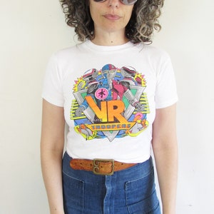 Vintage VR Troopers T shirt 1990s White VR We are Troopers Live Action Superhero Show T Shirt xxxs xxs