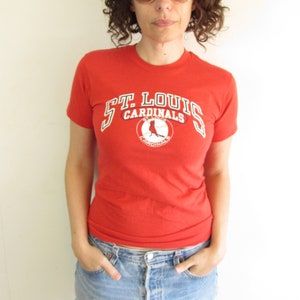 Vintage St Louis Cardinals T Shirt 1980s Red Champion Cardinals Baseball Team Single Stitch T shirt XS S