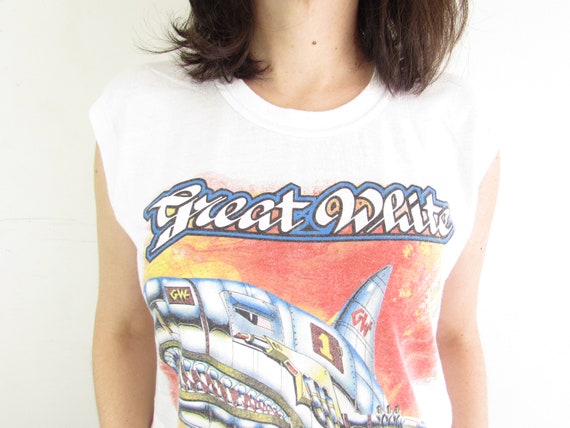 Vintage Great White Band Concert T Shirt 1984 Sti… - image 5