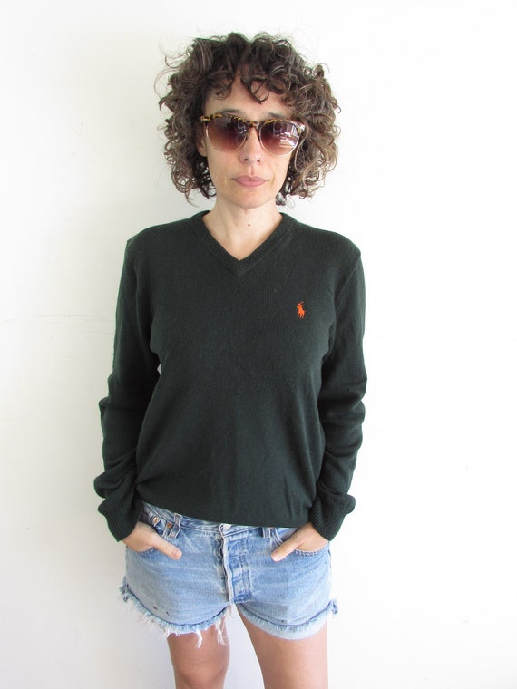 Vintage Green Sweater 1990s Y2K Polo Ralph Lauren… - image 1