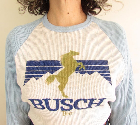 Vintage Busch Beer Shirt 1970s 1980s Trashed Dist… - image 4