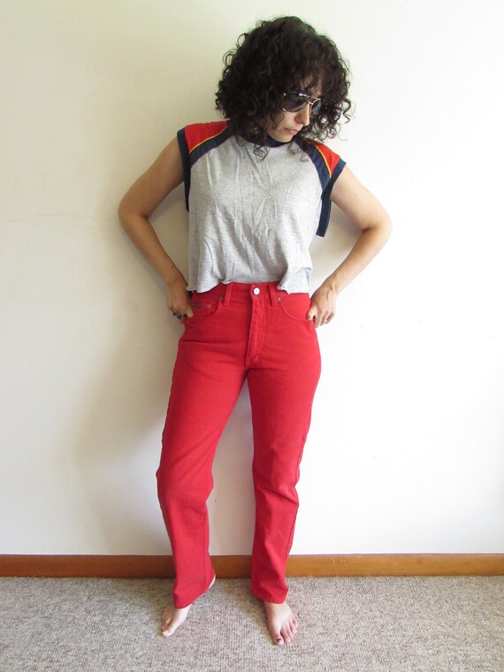 calvin klein red jeans