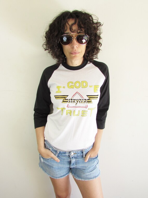 Vintage Rare Stryper T shirt 1980s In God We Trus… - image 1